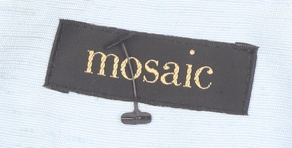 Mosaic Women's Blue Blouse V-Neck Size 16 Button Accent