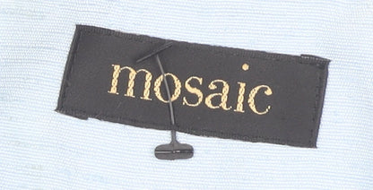 Mosaic Women's Blue Blouse V-Neck Size 16 Button Accent