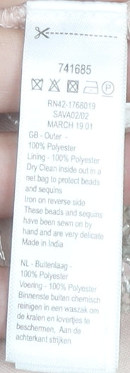 Monsoon Women's Beige Midi Dress Size 10 Sleeveless Beaded