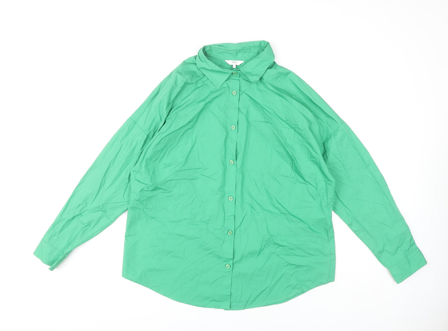 Cotton Traders Women's Green Button-Up Shirt Size 12
