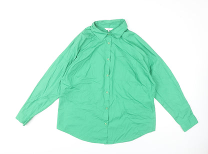 Cotton Traders Women's Green Button-Up Shirt Size 12