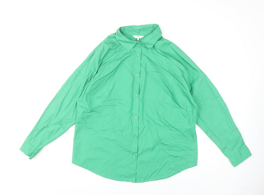 Cotton Traders Women's Green Button-Up Shirt Size 12