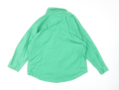 Cotton Traders Women's Green Button-Up Shirt Size 12