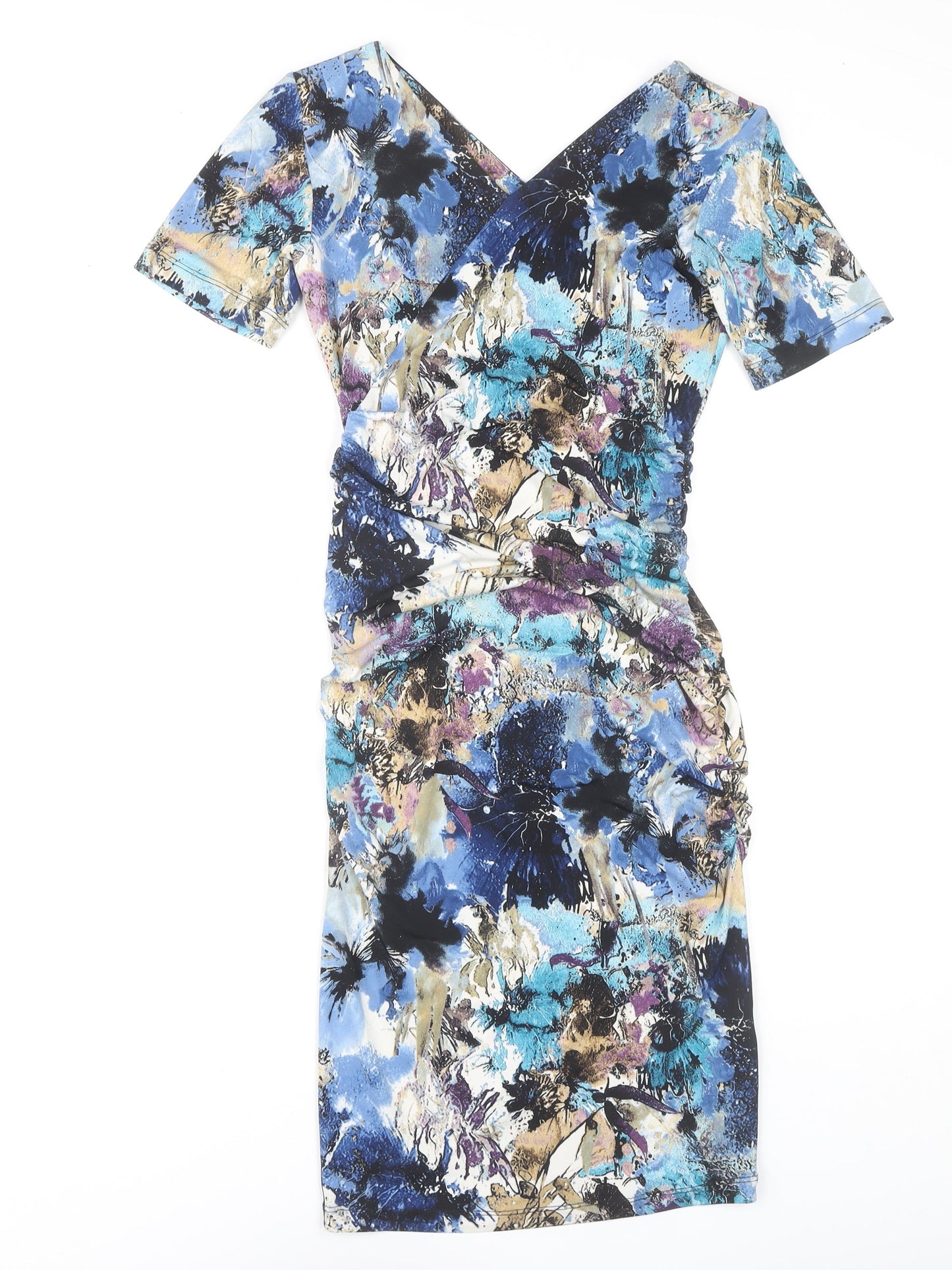 Jersey London Women's Multicoloured Floral Dress Size 8