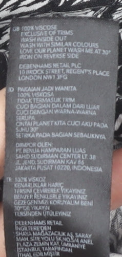 Maine Women’s Black Tunic Blouse Size 18 Geometric Patterned