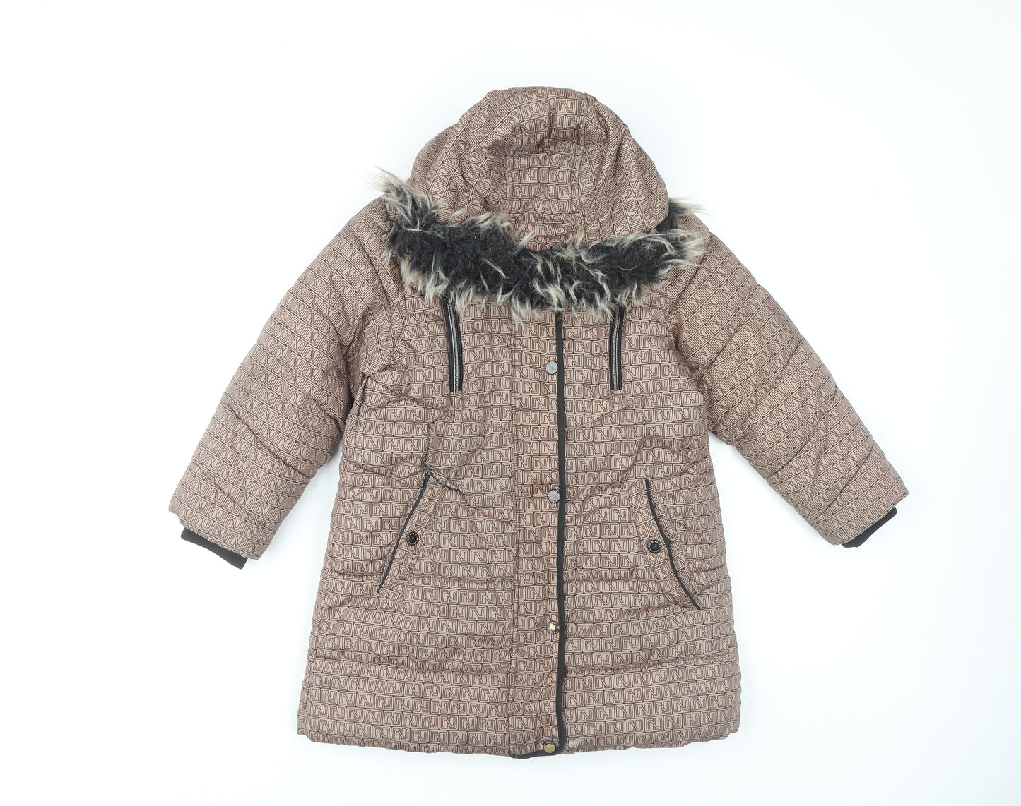 Next Girls Brown Puffer Jacket, 5 Years, Hooded Winter Coat