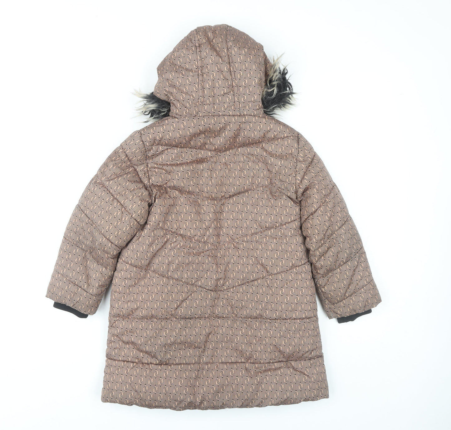 Next Girls Brown Puffer Jacket, 5 Years, Hooded Winter Coat