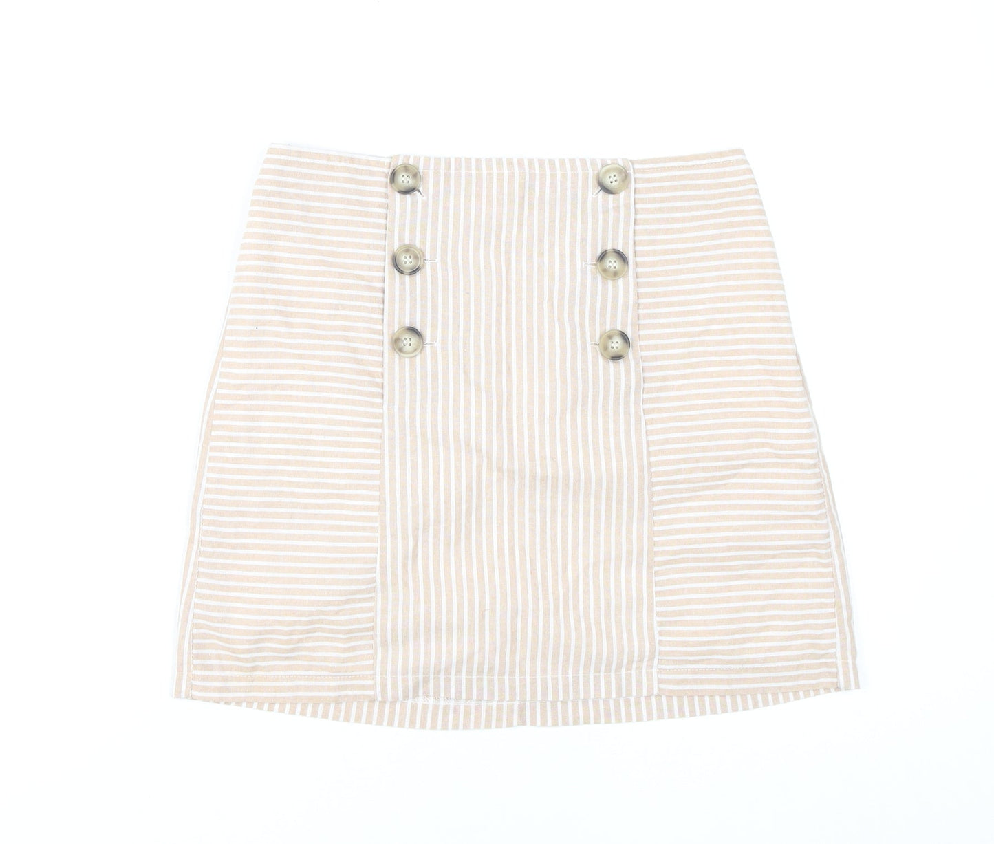 Alter'd State Women's Beige Striped Short Skirt S