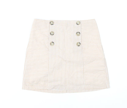 Alter'd State Women's Beige Striped Short Skirt S