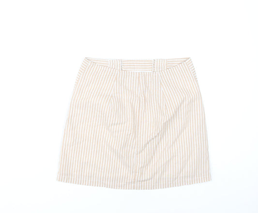 Alter'd State Women's Beige Striped Short Skirt S