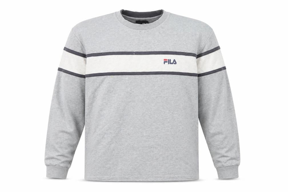 Fila Men's Grey Pullover Sweatshirt M Striped