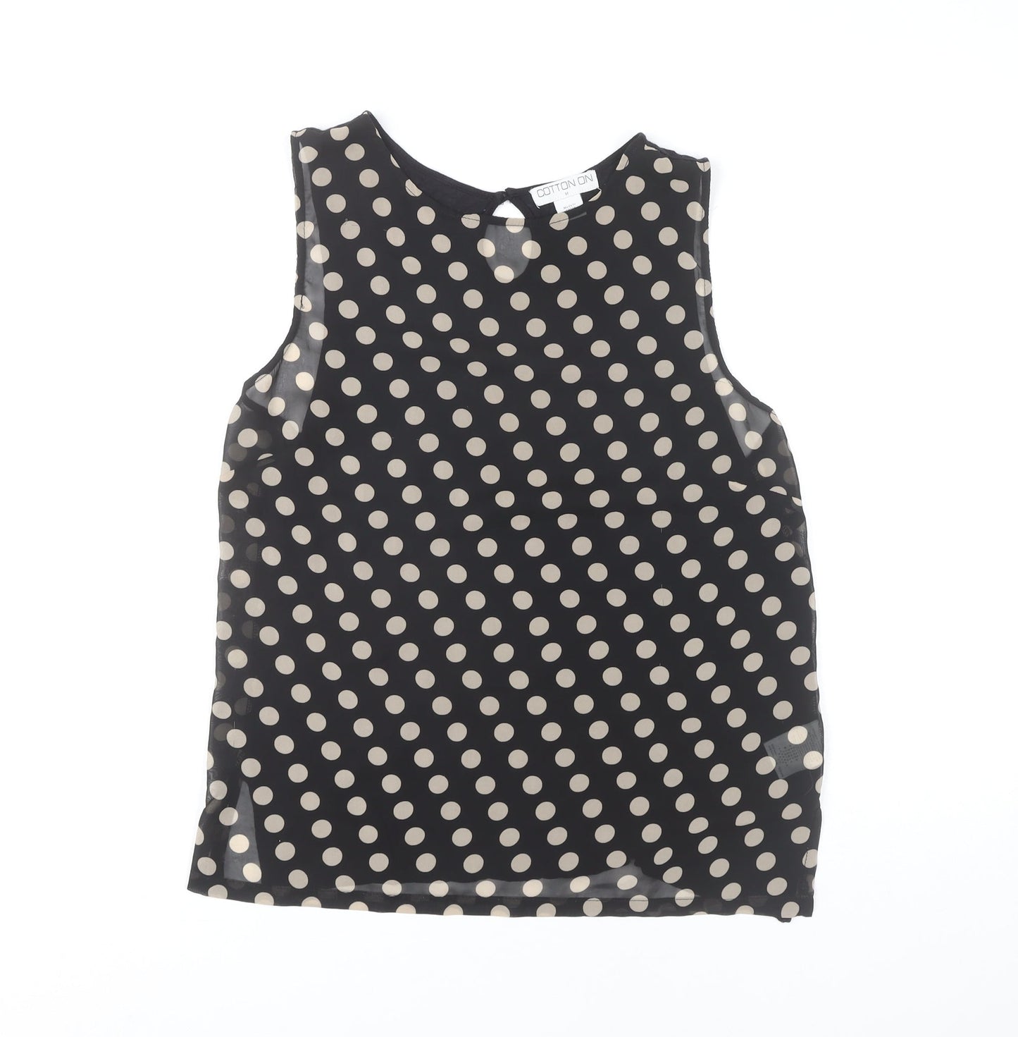 Cotton On Women's Black Polka Dot Tank, Size M