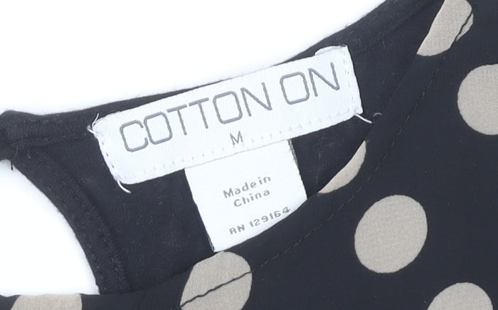 Cotton On Women's Black Polka Dot Tank, Size M