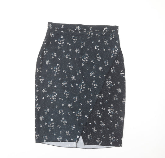 PrettyLittleThing Women's Black Floral Pencil Skirt Size 12