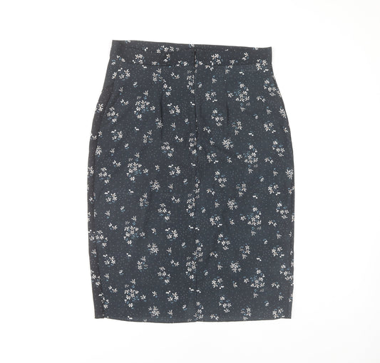 PrettyLittleThing Women's Black Floral Pencil Skirt Size 12