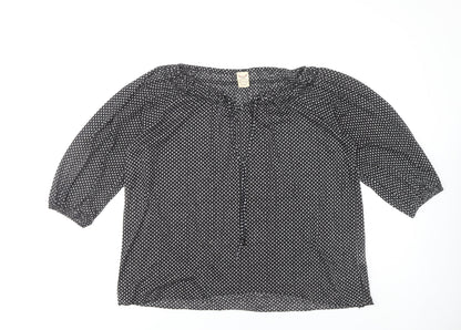 Womens UK Size S Faded Glory Black  Blouse