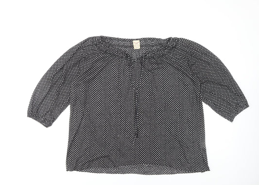 Womens UK Size S Faded Glory Black  Blouse