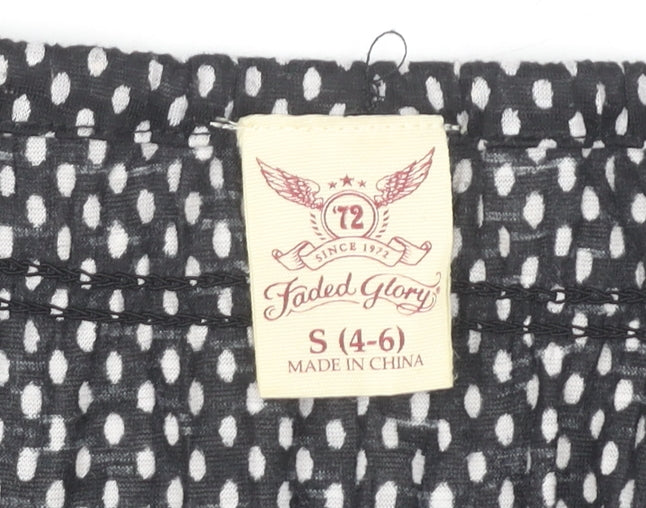 Womens UK Size S Faded Glory Black  Blouse