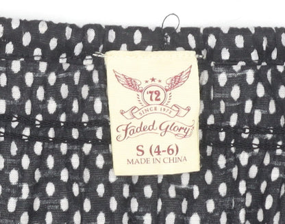 Womens UK Size S Faded Glory Black  Blouse