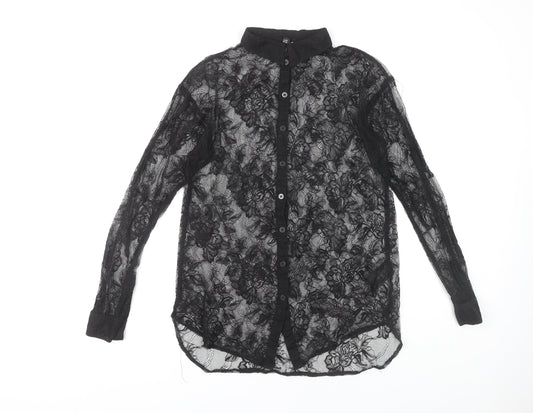 Womens UK Size 6 H&M Black  Button-Up