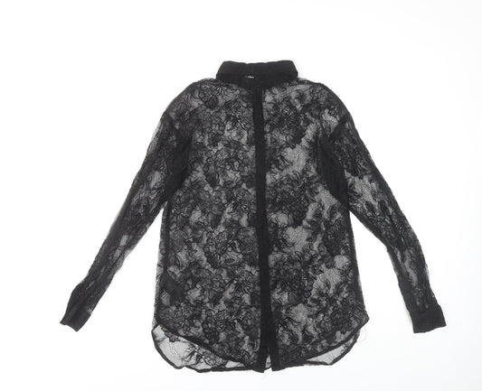 Womens UK Size 6 H&M Black  Button-Up