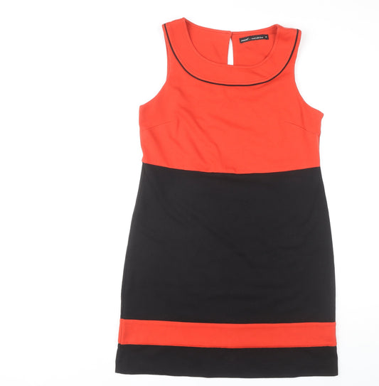 Next Women's Black and Red Sheath Dress, Size 4