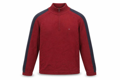 Mens UK Size M Tommy Hilfiger Red Full Zip Jumper