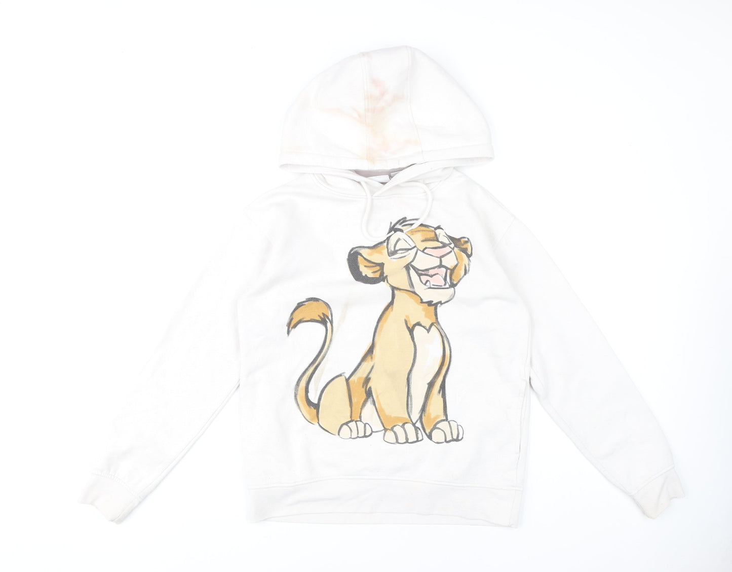 Womens UK Size XS Disney White Pullover Hoodie