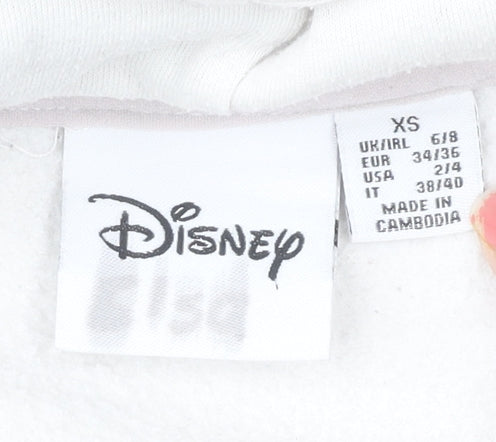 Womens UK Size XS Disney White Pullover Hoodie