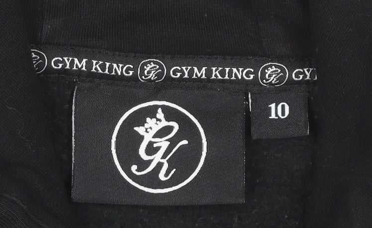 Gym King Women's Black Hoodie Size 10 with Logo