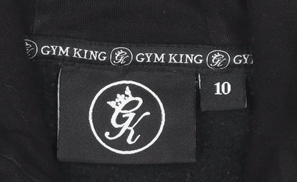 Gym King Women's Black Hoodie Size 10 with Logo