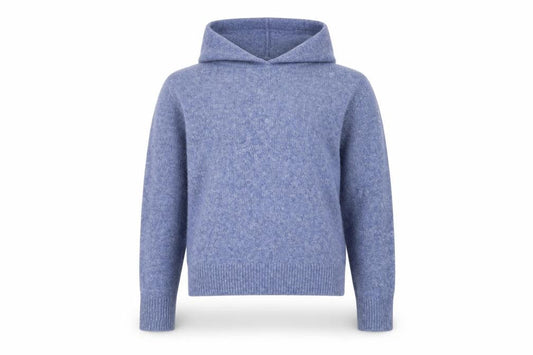 ZARA Girls Blue Hoodie, Size 9-10, Knit Pullover, Hooded