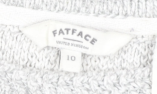 Womens UK Size 10 Fat Face Grey Pullover Jumper