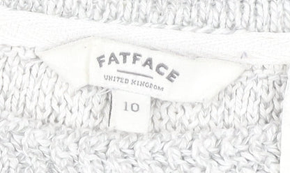 Womens UK Size 10 Fat Face Grey Pullover Jumper