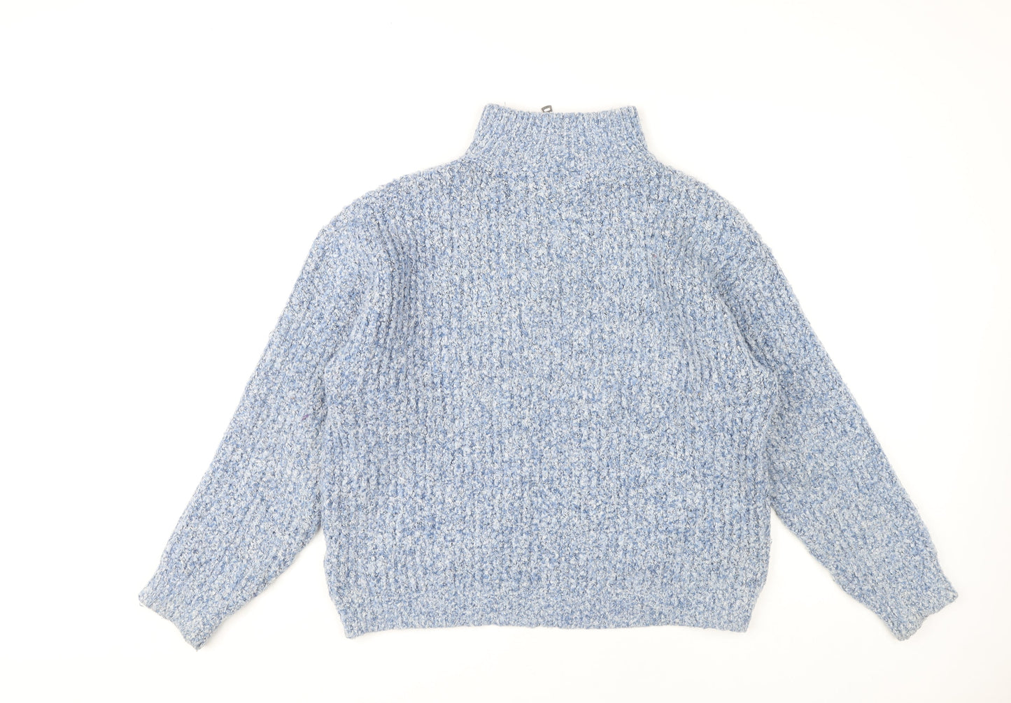 Bean Collection Women's Blue High Neck Pullover Jumper S