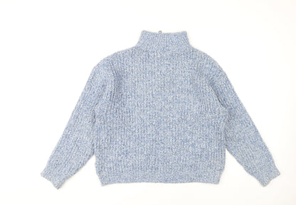 Bean Collection Women's Blue High Neck Pullover Jumper S
