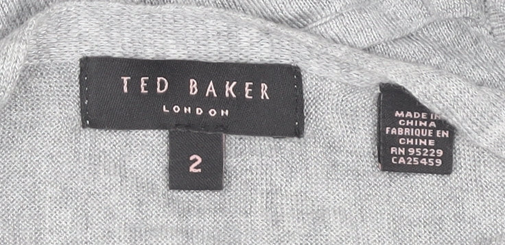 Womens UK Size 10 Ted Baker Grey Cardigan Jumper