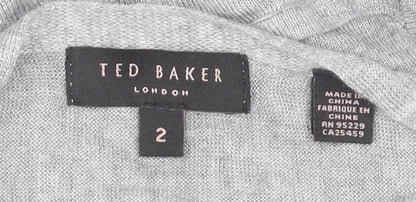 Womens UK Size 10 Ted Baker Grey Cardigan Jumper