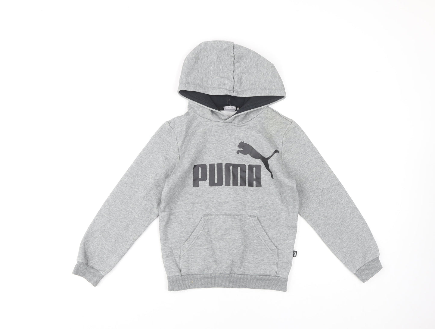 Puma Boys Grey Hoodie, 7-8 Years, Pullover, Hooded