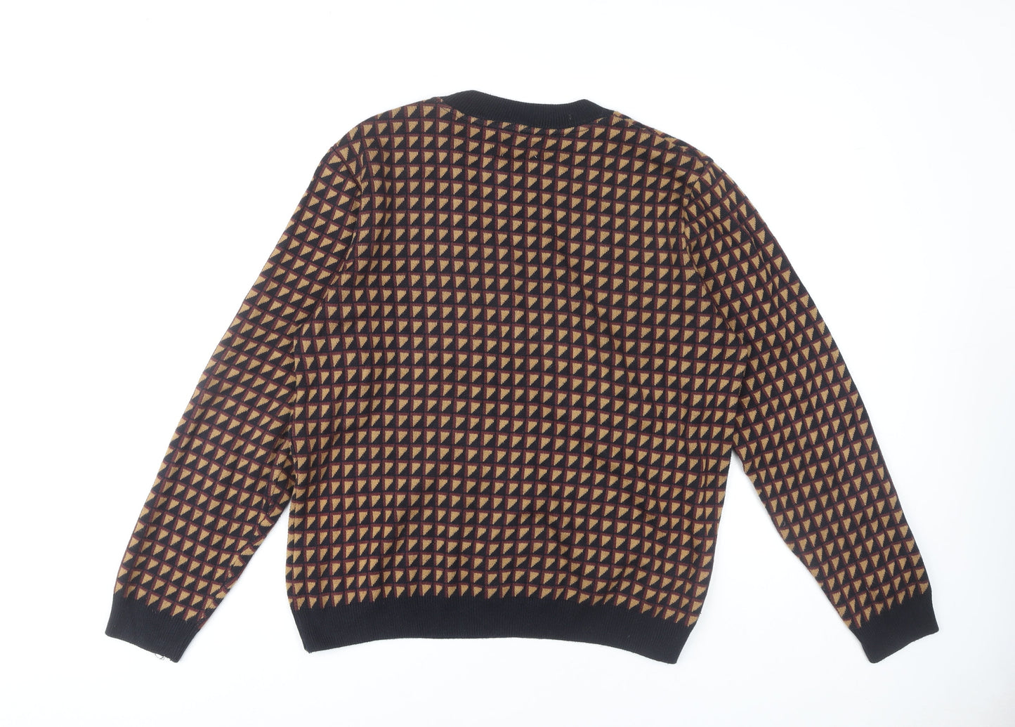 Topman Men’s Multicoloured Geometric Knit Jumper L