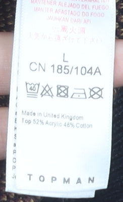 Topman Men’s Multicoloured Geometric Knit Jumper L