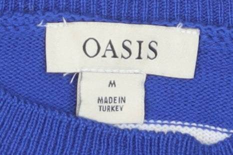 Oasis Women's Blue Striped Pullover Jumper, M