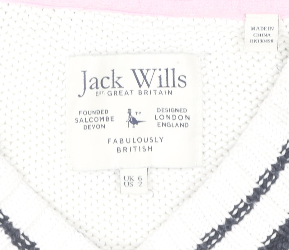 Jack Wills Women's White Pullover Jumper Size 6