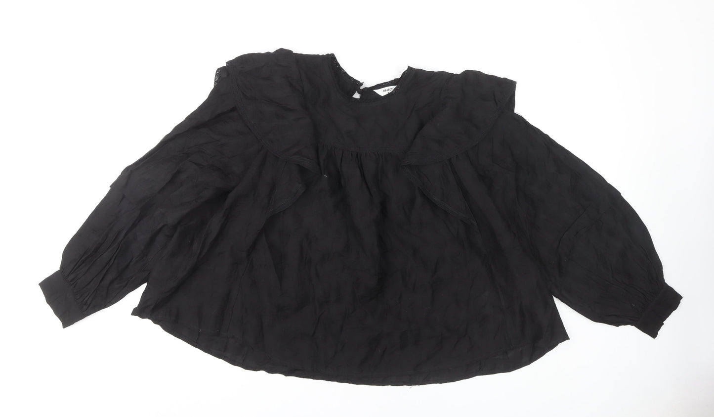 Womens UK Size 12 OBJECT Black  Blouse