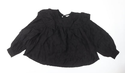 Womens UK Size 12 OBJECT Black  Blouse