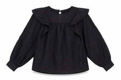 Womens UK Size 12 OBJECT Black  Blouse