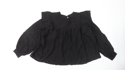 Womens UK Size 12 OBJECT Black  Blouse