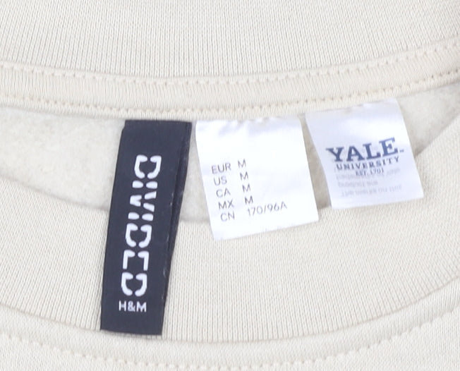 H&M Unisex Beige Yale Logo Pullover Sweatshirt Size 12