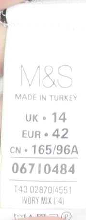 Womens UK Size 14 Marks and Spencer Ivory Pullover Jumper
