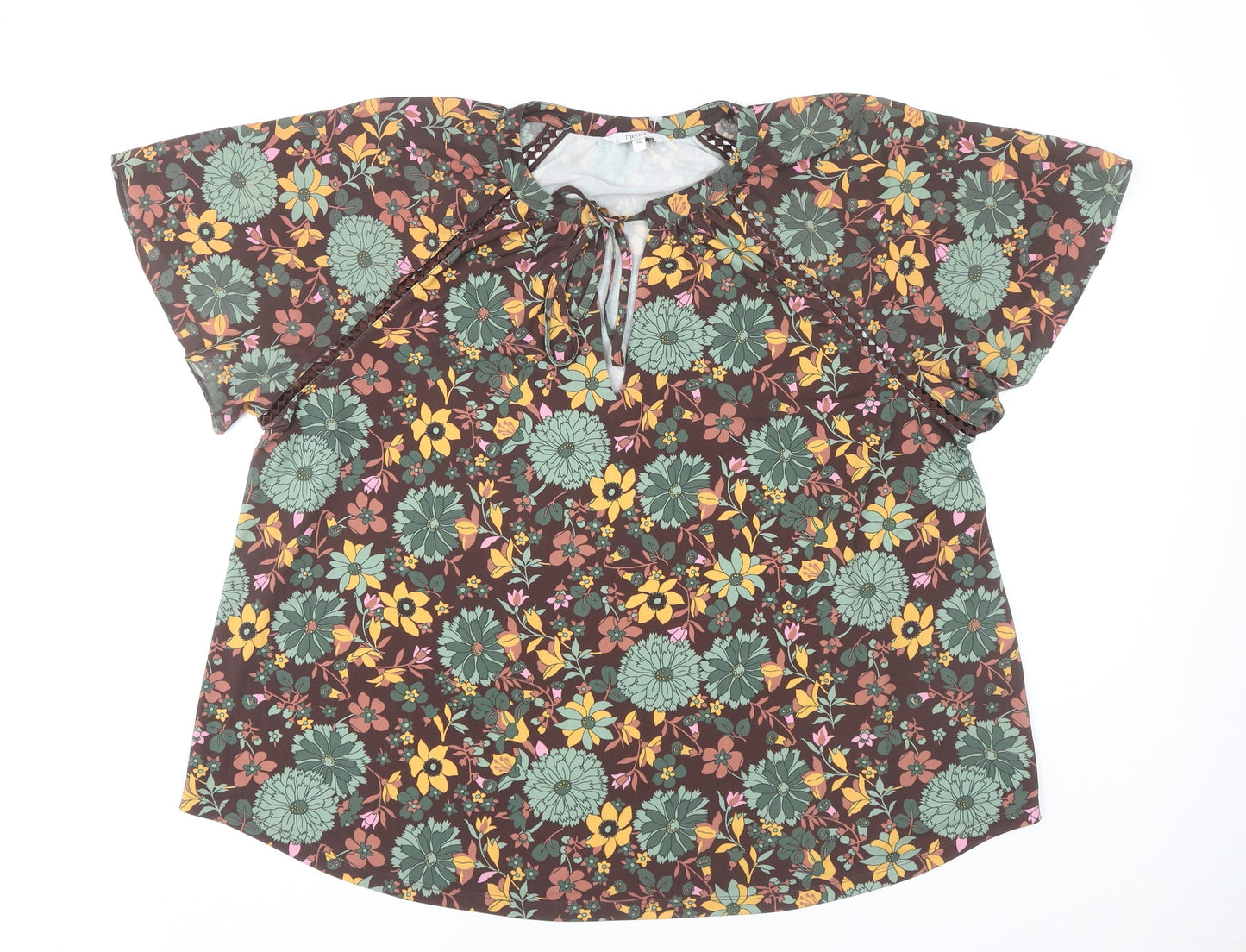 Womens UK Size 18 NEXT Multicoloured Basic Blouse